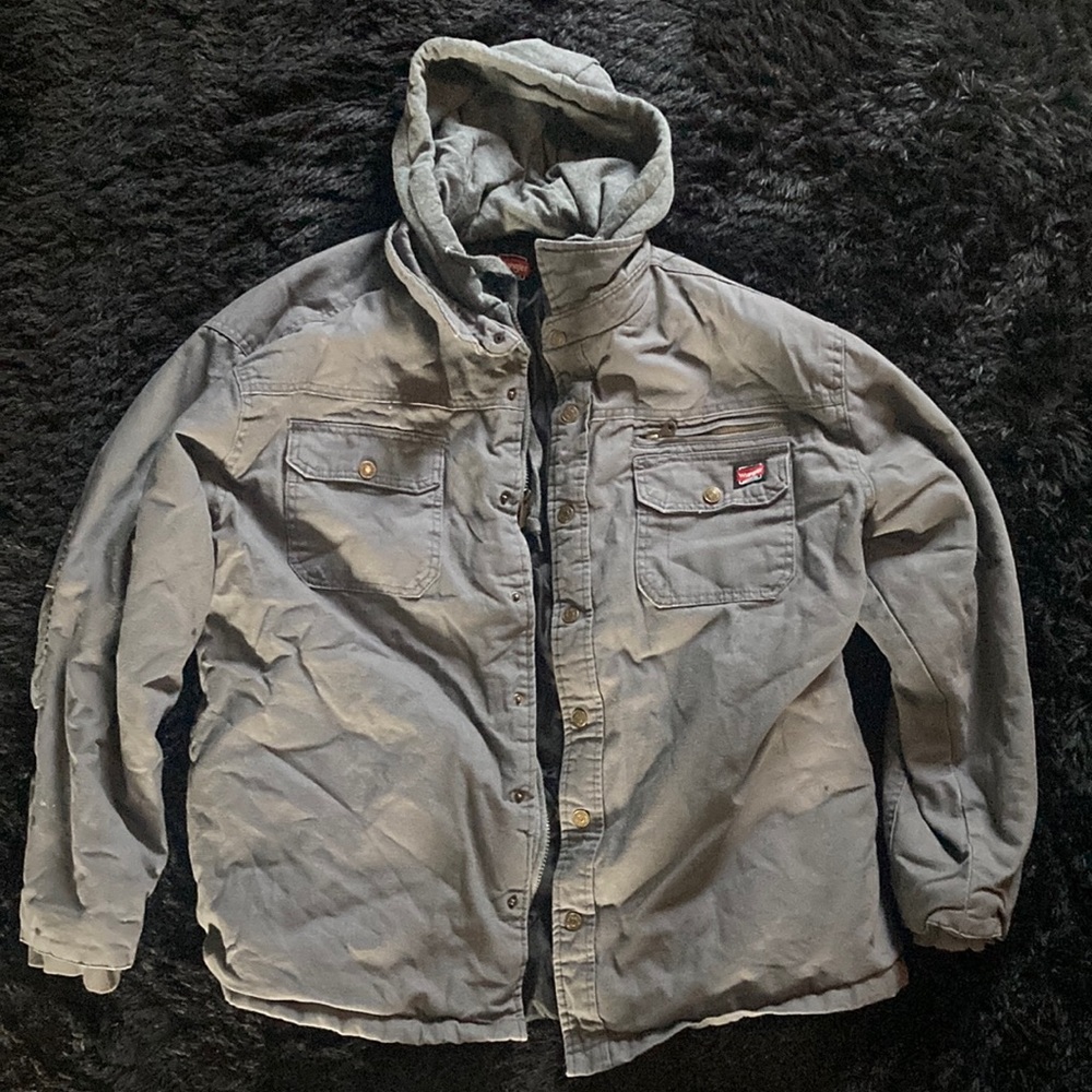 Wrangler grey hoodie jacket XL